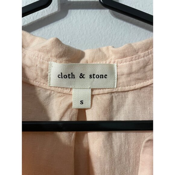 Cloth & Stone 100% Linen Skyscape Button Up Light Pink - Picture 7 of 9